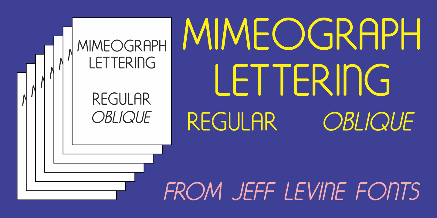 Example font Mimeograph Lettering JNL #1
